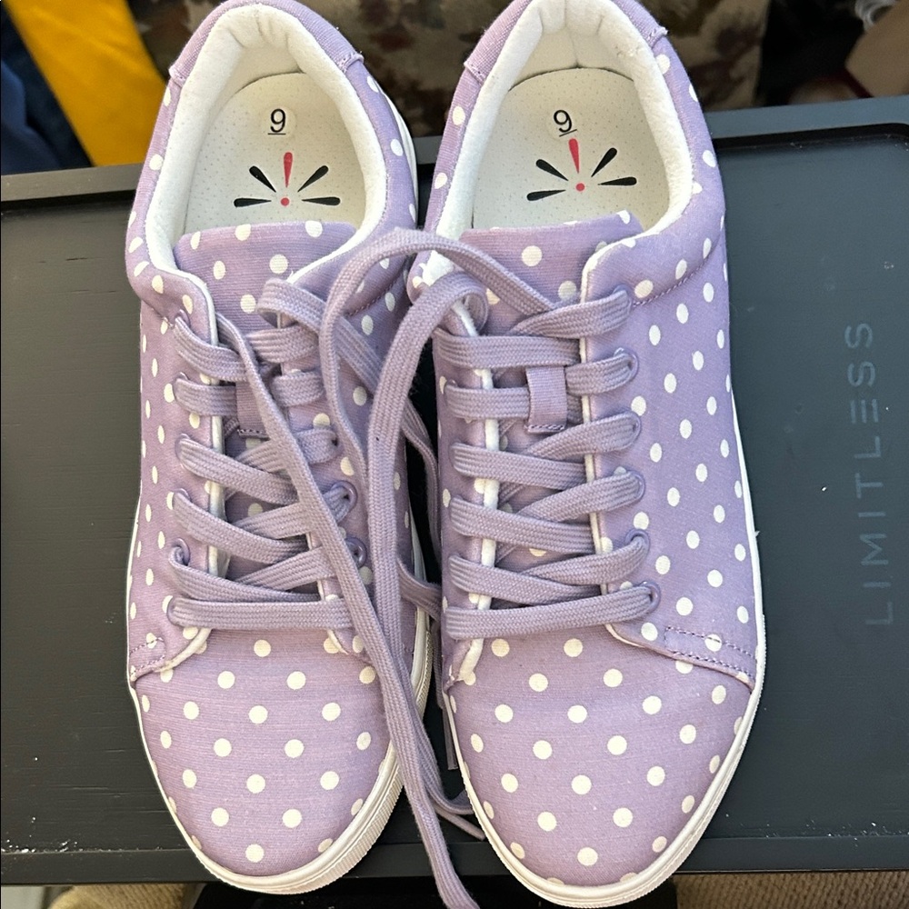 Isaac Mizrahi Purple Polka Dot Sneakers